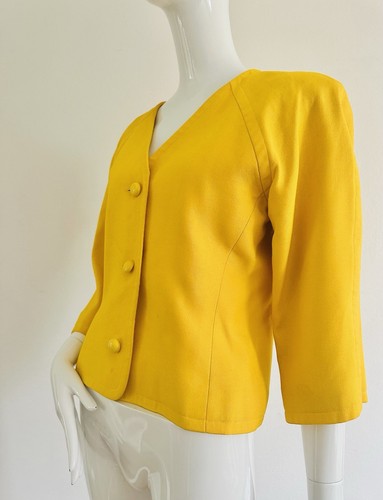 Givenchy Blazer Jacket Vintage 80’s Boutique Jellow Couture Viscose Size FR 38 S - Picture 8 of 23
