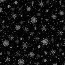 P&B Textiles - Believe - Snowflake Allover - Black, Fabric BTY