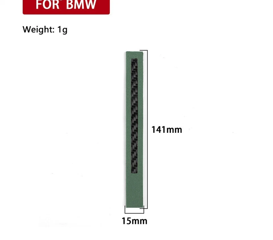 Para BMW 1 3 4 5 7 Series X1 X3 X5X6 acabamento de volante camurça verde fibra de carbono - Imagem 2 de 4