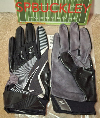 NIKE VAPOR JET 4 ADULT MEDIUM RECEIVER FOOTBALL GLOVES NFL ISSUED, LEATHER PALMS