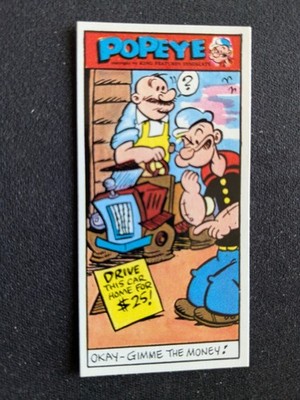 1961 Primrose Confectionery Popeye Card  # 24 OKAY GIMME THE MONEY... (NM)