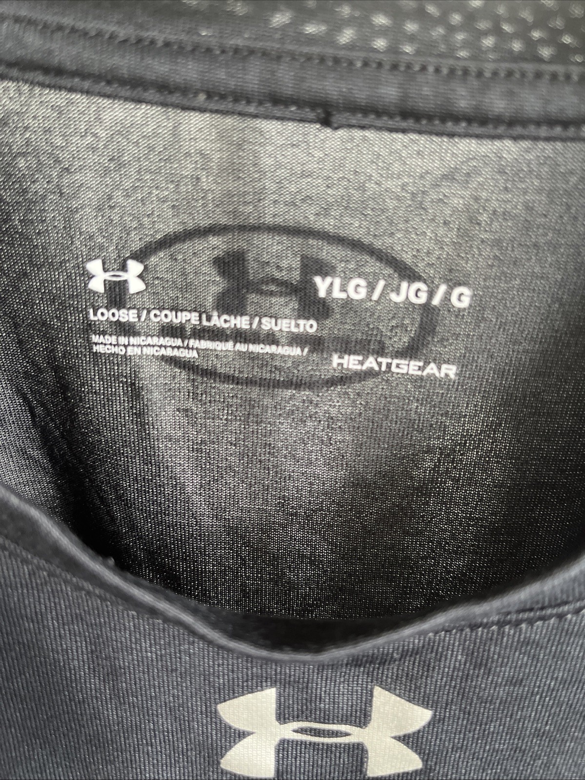 Under Armour Heatgear Boys Loose Shirt YLG Black Kids Play Gym School Running thumbnail 7