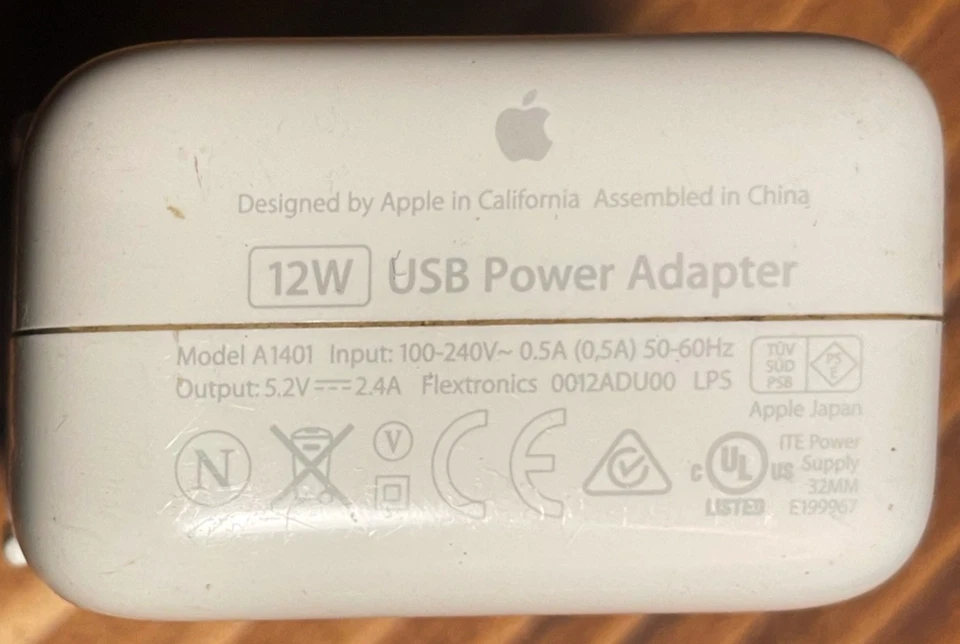 OEM Apple 12W USB Power Adapter 1401 - USB- A - w/ NEW Apple Power Adapter Cord - Image 3 of 4