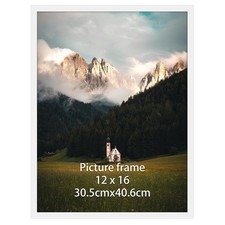 12x16 Picture Frame White, Fit 30x40cm Diamond Painting Art, 16x12 Thin Poste...