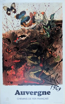 Salvador DALI: Auvergne - Original Signed Lithograph, SNCF Large Model