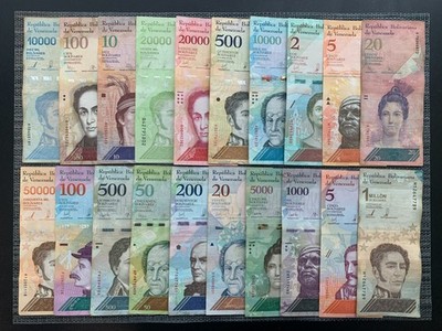   20 pcs (1 Million Included) Venezuela Banknote Lot, Venezuelan Currency Set