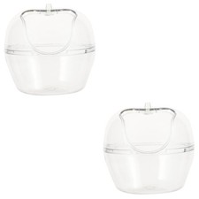 2 Pack Sand Bath for Small Pets Clear Hamster Toilet Shower Basin
