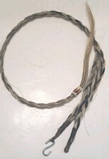 Vintage Horse Hair Braided With Beads For Hat Band Blonde  Black 38" Long