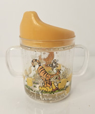 Disney Tigger Winnie the Pooh Clear Plastic Sippy Cup, Handles, Yellow Lid