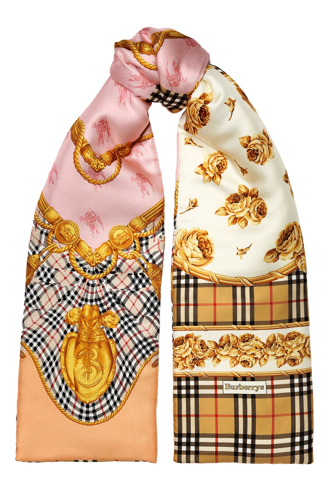 Многоцветный шелковый стеганый шарф унисекс Burberry London 51690₽