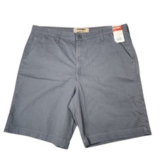 Wrangler Shorts 36 x9 Mens 20" Grey Authentics Flat Front Stretch 112353008 NEW