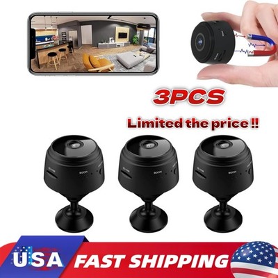 3Pack Mini WiFi Security Cam w/Audio, Baby Pet Monitor, SD Card Not Included LOT