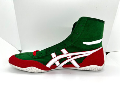 asics Boxing Wrestling Shoes Green × Red White Line Red NEW EX-EO TWR900 Next