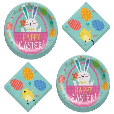 - Easter Party Bunny and Chick Springtime Paper Dinner Plates and Lunch Napki...