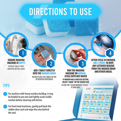 #ad Washing Machine Cleaner Descaler 24 Pack Deep Cleaning Tablets For HE Front... $35.06