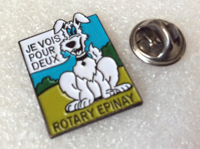 Vintage Special Rotary Club Pins (+ zu verkaufen) Hund blind Rotary Epinay