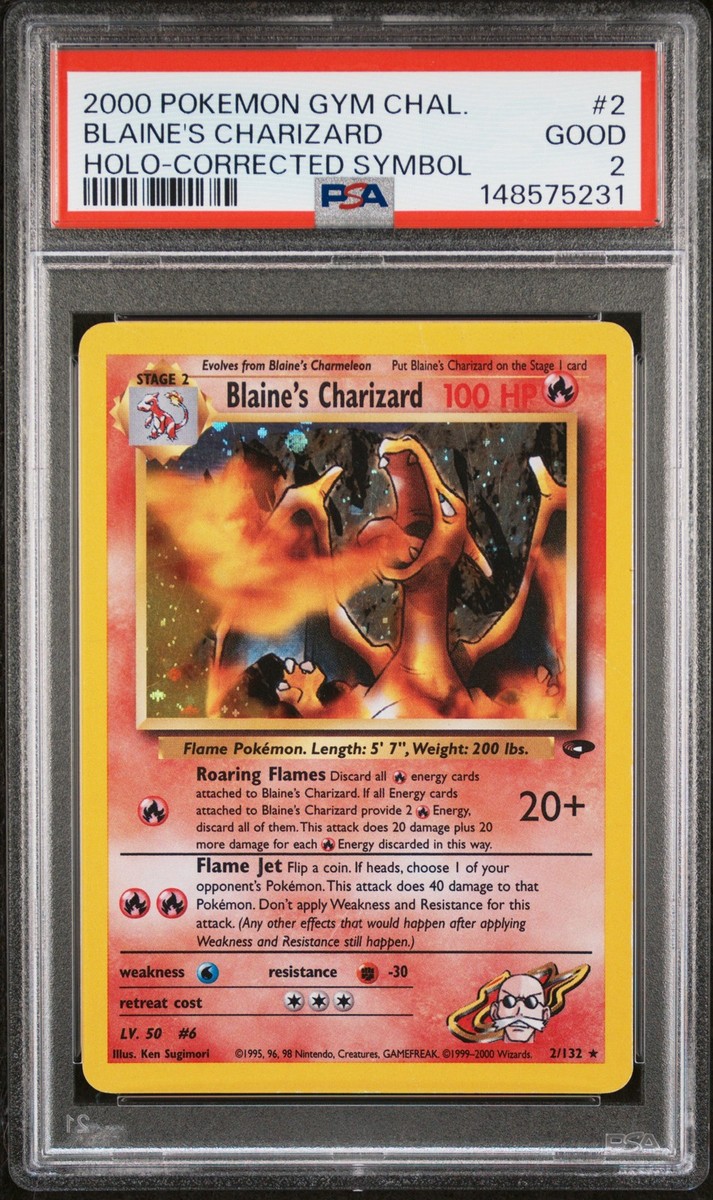 Blaine's Charizard 100HP カツラのリザードン 2/132 Blaine's Charizard 1st Edition 2/132 Gym Challenge Holo 2000