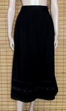 SCHWARZER TRACHTENROCK - SPITZE - REINE SCHURWOLLE - VINTAGE - GR. 48