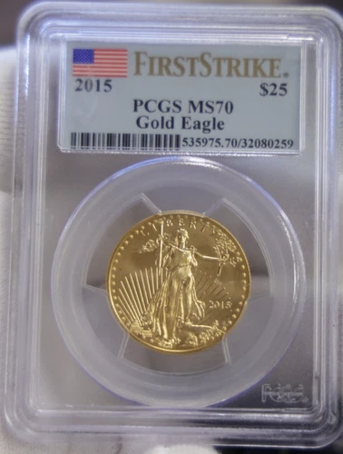 2015 US 1/2 oz $25 Gold Eagle PCGS MS70 First Strike