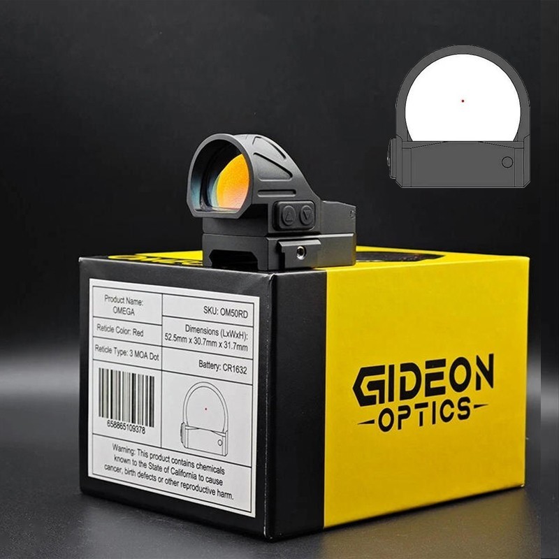 GIDEON OPTICS OMEGA 3MOA/45MOA Red/Green Circle Dot Reticle Sight RMR ...