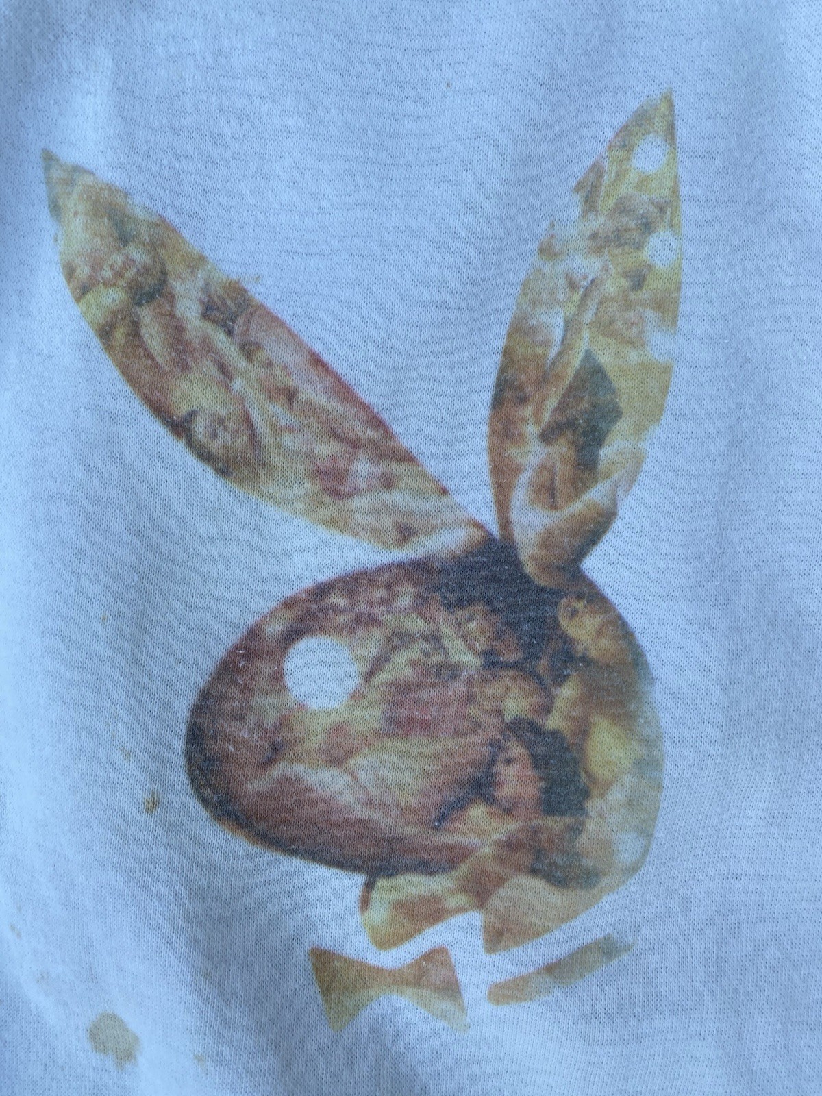Vintage Short Sleeve Raglan Sweatshirt Bunny Rabbit Collage Graphic Worn image 10