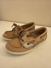 Baby Boy Girl Sperry Topsiders Tan Leather Boat Shoes 10 M