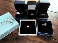 Schmuck 925er Silber Konvolut Paket 6 Ringe Moissanite Mondstein Alexandrit 