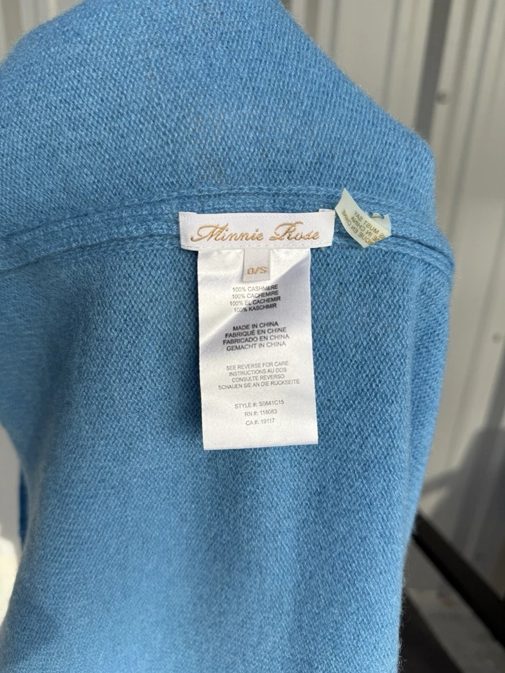 Minnie Rose 100% Cashmere Ruana Shawl Poncho One Size - Image 4 of 4