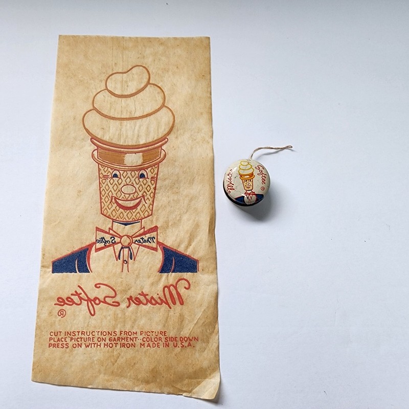 Vintage Mister Softee Ice Cream Transfer and Tin Yo Yo Yoyo Japan
