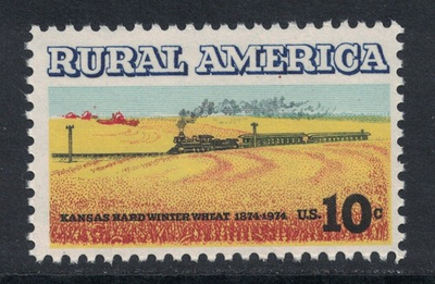 #ad Scott 1506 MNH Rural America winter wheat and train 10c 1974 unused mint $0.99