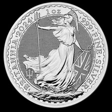 2024 1oz Silver Britannia £2 Coin .999 Fine Bullion BU Royal Mint UK