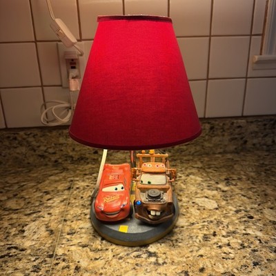 Disney Cars Lightning McQueen Mater Pixar Lamp (Original Shade) Works Perfectly