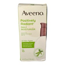 Aveeno Positively Radiant Daily Moisturizer SPF 15 Broad Spectrum 4 oz / 12-B