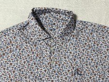 Rhoback Polo Shirt Mens Large Houston Texas Space City Golf Performance Stain