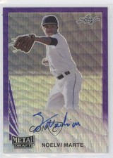 2020 Leaf Metal Draft 1990 Purple Wave 5/15 Noelvi Marte #LA-NM1 Auto 4z8