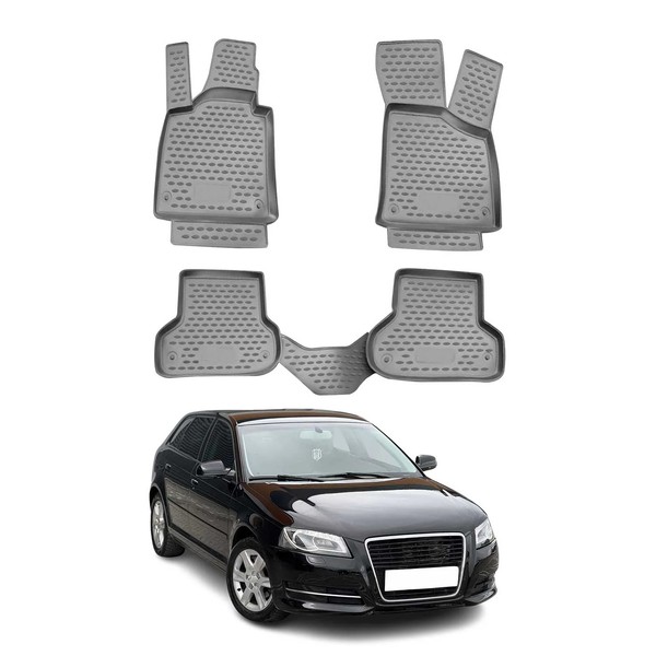 Omac Gummimatten FußMatten FüR Audi A3 Sportback 3TüR 2003-2013 Schwarz 4X-image