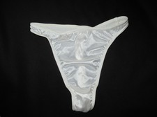 NWOT VTG 1999 Victoria's Secret Satin Second Skin Thong Panties Size M WHITE