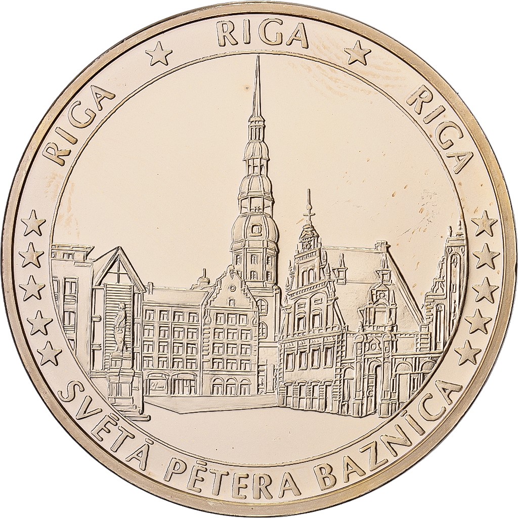 [#137846]Latvia,Medal,Riga,St.Peter'sChurch,CopperGilt,MS(65-70)