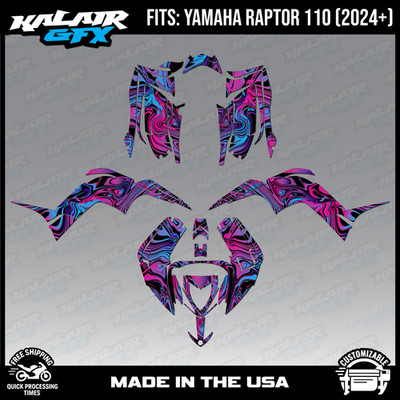Graphics Kit for Yamaha Raptor 110 (2024+) Snagged Series - MAGENTA