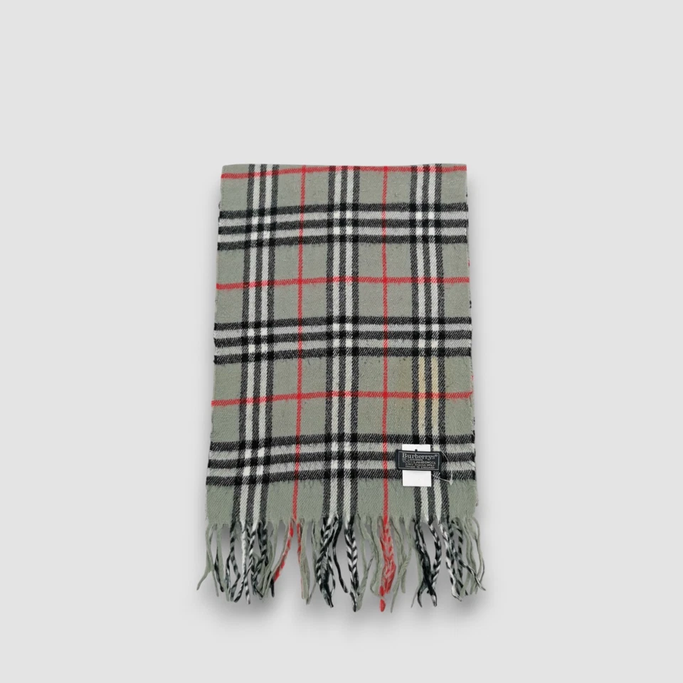 Vintage Burberry Wool Scarf Classic Nova Check Winter Warmer Neck Scarves - Image 2 of 4