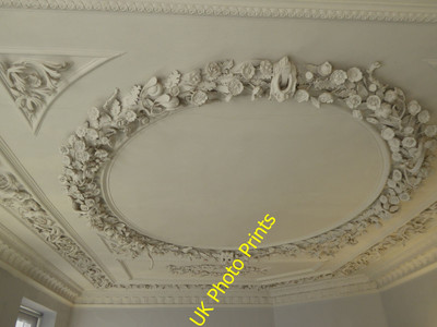 Foto 6x4 Gipsdecke des Hauptzimmers von Custom House, Exeter The p c2016