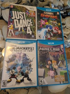 Wii U Game Bundle Sonic Boom Minecraft Epic Mickey 2 Just Dance 4 Nintendo Lot