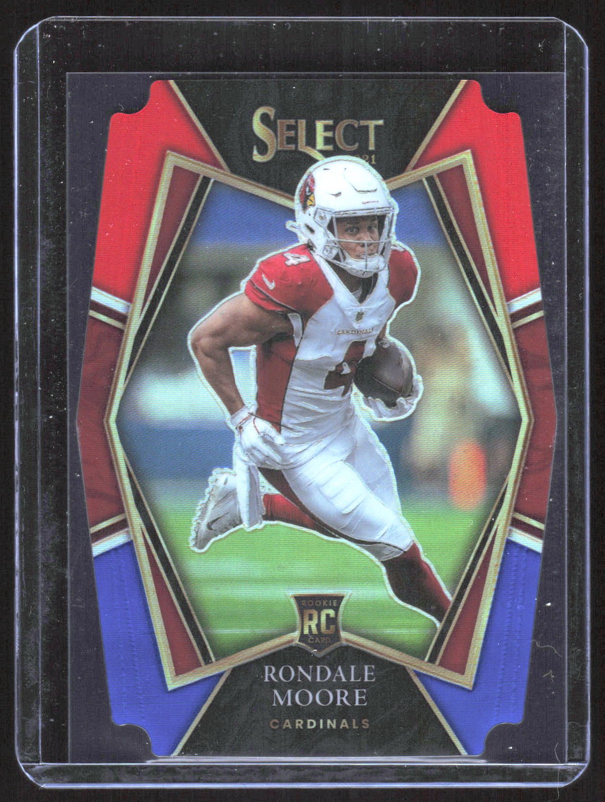 2021 Panini Select #158 Rondale Moore Blue and Red Prizm Die Cut