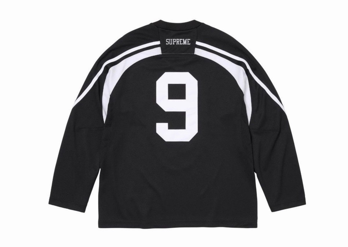 Supreme The Misfits Hockey Jersey Black Large V-Neck Long Sleeve