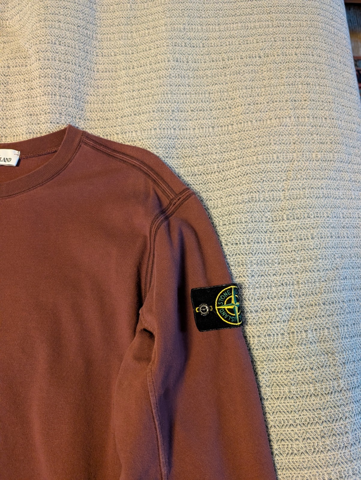 Stone Island Men's Long Sleeve Shirt Size L Maroon Heavy Cotton Quality thumbnail 3