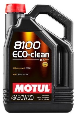 Motul 108862 5L Synthetic Engine Oil 8100 0W20 Eco-Clean