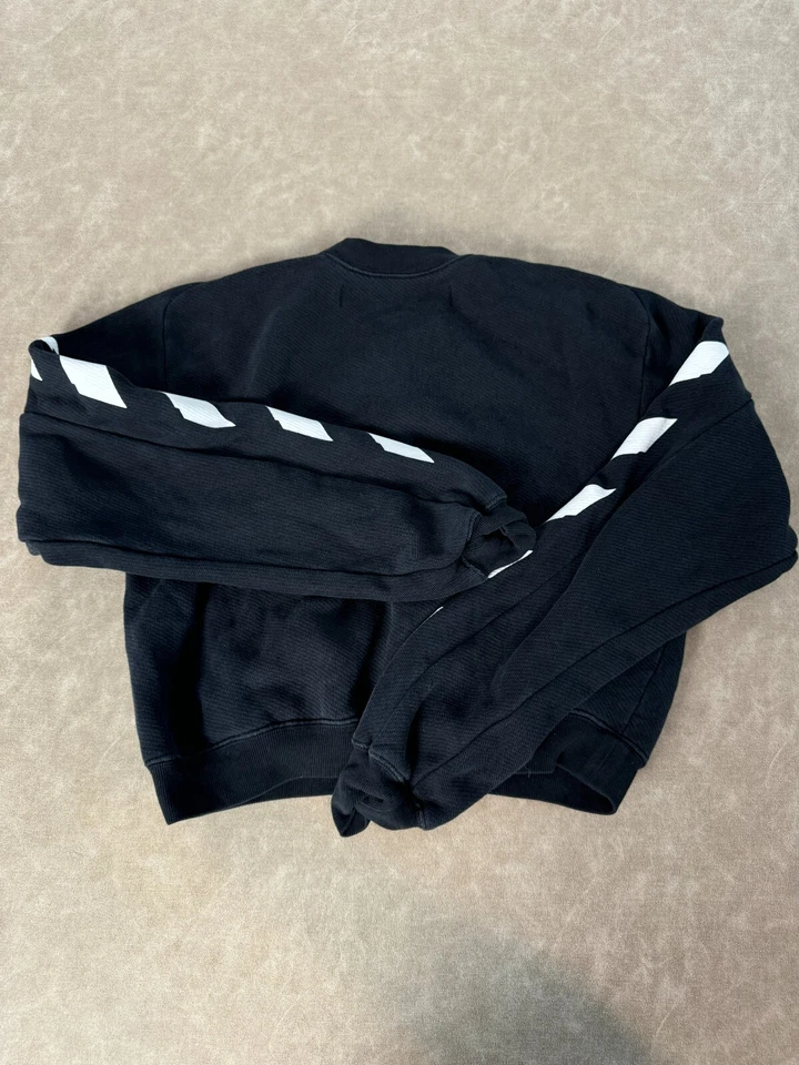 Off-белый женщин Diag рукав Helvetica ворота пуловер в полоску толстовка S - Изображение 2 из 4