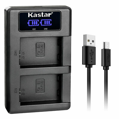 Kastar DUAL LCD USB SLIM Charger for Sony NP-FW50 (Horizontal Style)