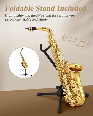 🎷Eastar Alto Saxophone E Flat F Key Gold Lacquered Student School