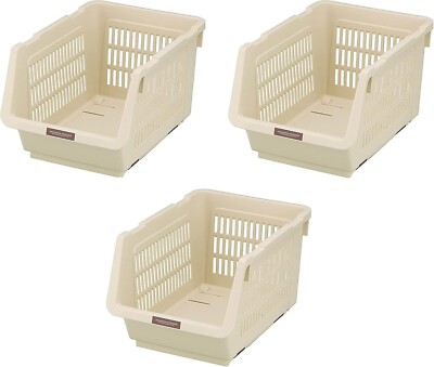 3 Pack Stackable Storage Bin Kitchen Food Pantry Organizers Made in Japan 3027x3